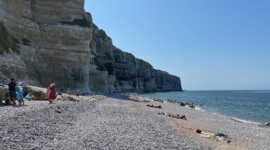 kliffen op Naaktstrand Le Tilleul in Normandië