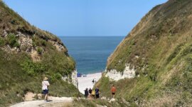 wandelpad naar Naaktstrand Le Tilleul in Normandië