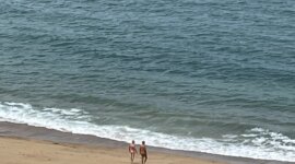 Blote mensen op Naaktstrand Plage des Chevrets