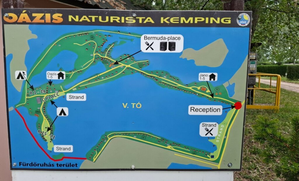 plattegrond van naturistencamping oasis