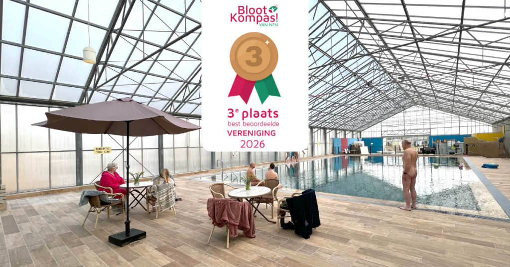 Naturistencamping De Peelrand is op de derde plaats geëindigd bij de BlootKompas! Awards 2026 in de categorie 'Best beoordeelde Vereniging!'