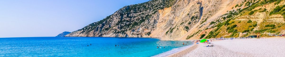 Myrtos Beach on Kefalonia Island, Greece