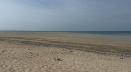 lang en breed zandstrand Naaktstrand Plage de la Pointe d'Agon