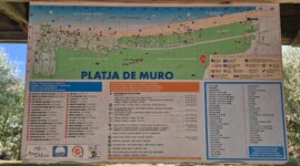 Bord op Naaktstrand Playa del Muro ligt op het eiland Mallorca