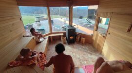 grote sauna en wellness faciliteiten op Naturistenaccommodatie Casala del Valle