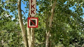 Bebording op Naaktstrand Borna in Sachsen, Duitsland